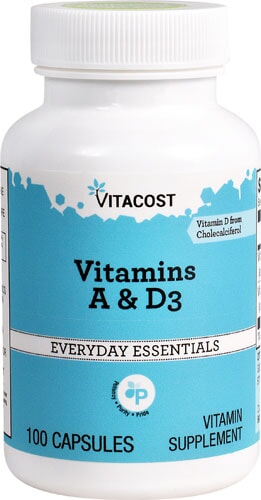 Vitamins A & D3 -- 100 Capsules supps247