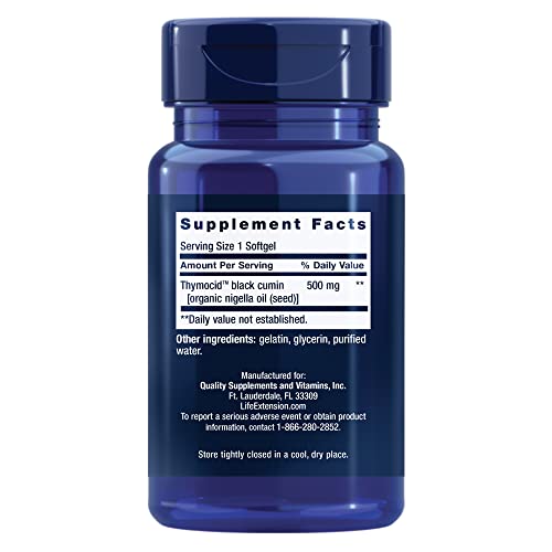 Life Extension Black Cumin Seed Oil, 60 softgels Back to results supps247  - Image 2
