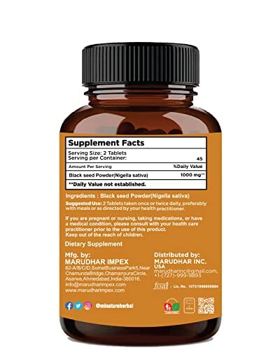 Black Seeds Tablets by mi Nature | 90 Tablets, 1000 mg Multivitamins & Minerals supps247  - Image 2