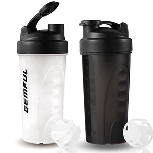 Buy- GEMFUL Shaker Bottle for Protein Mixes BPA-Free Leak Proof Smothies Mixer Water Cups 2 Pack- SUPPS247 Vitamins & Supplements supps247