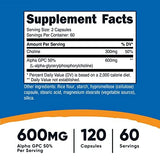 Nutricost Alpha GPC 600mg, 120 Vegetarian Capsules Blended Vitamin & Mineral Supplements Amazon 