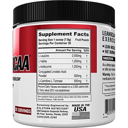 EVL LeanBCAA, BCAA’s, CLA and L-Carnitine BCAAs Supps247