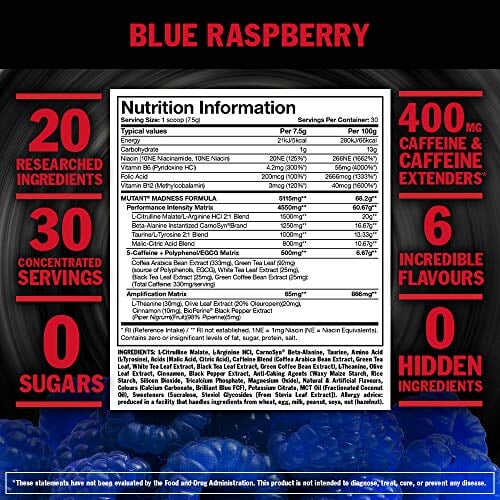 Mutant Madness Sugar-Free Pre-Workout Powder ­ Back to results supps247  - Image 4