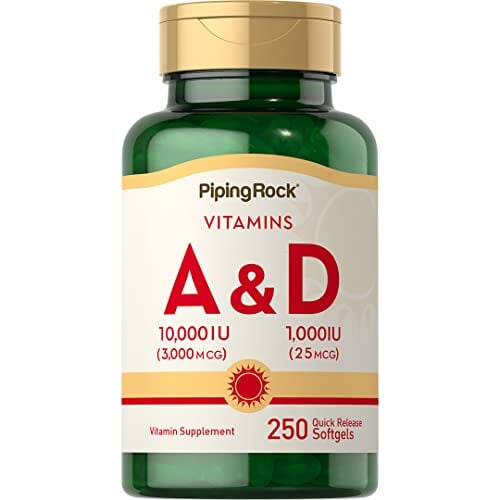 Vitamin A & D, (10,000 IU /1,000 IU) | 250 Quick Release Softgels Back to results Amazon 