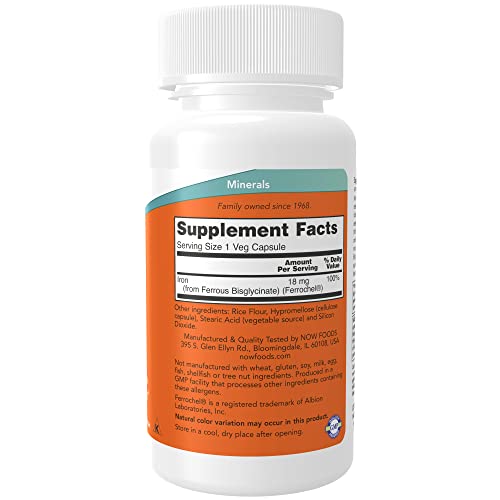 NOW Iron 18 mg,120 Veg Capsules Back to results supps247  - Image 2