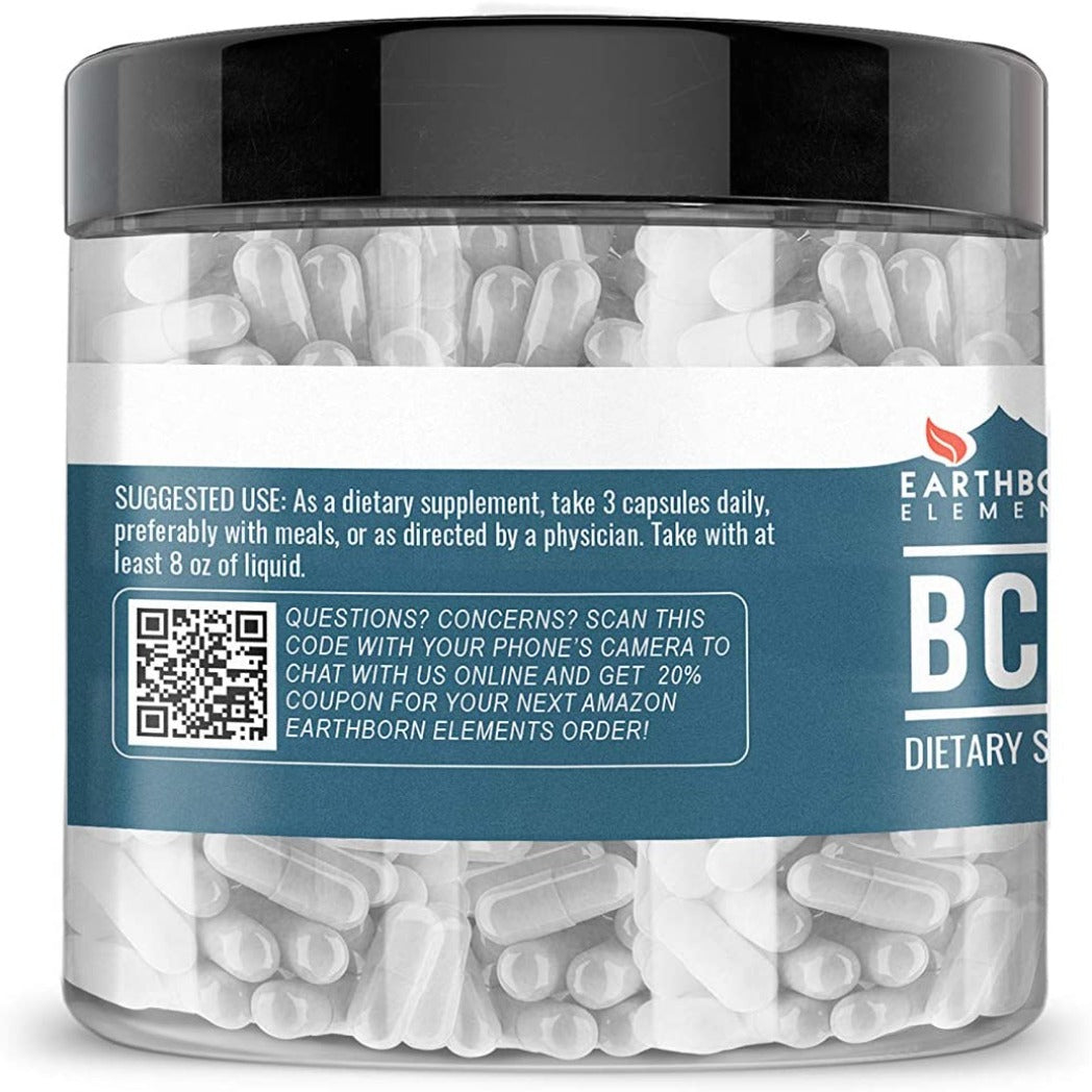Earthborn Elements BCAA, 200 Capsules, Pure & Undiluted, No Additives BCAAs Supps247 - Image 3