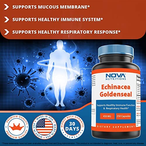 Nova Nutritions Echinacea Goldenseal Complex 450 mg Back to results supps247 - Image 3