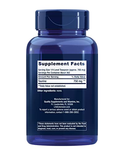 Life Extension Taurine Grams Powder, 300 Grams Back to results supps247  - Image 2