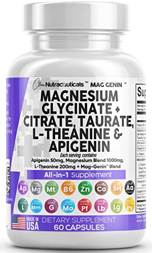 Magnesium Glycinate Complex 1000mg with L-Theanine 200mg Apigenin 50mg Back to results Amazon - Image 1