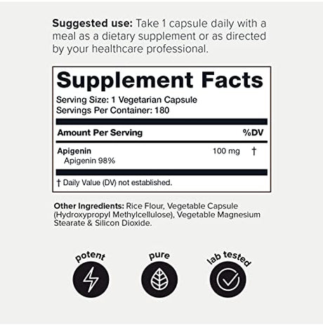 Toniiq Ultra High Strength Apigenin - 100mg Sleep Supplements Amazon