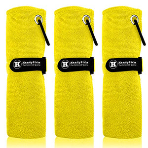 Microfiber Golf Towel (40x40cm) with Carabiner Clip On-Course Accessories supps247 Yellow