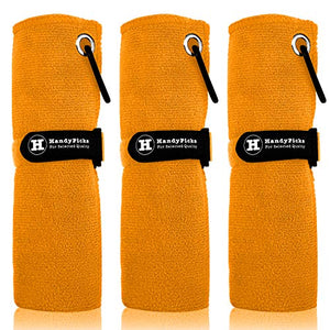 Microfiber Golf Towel (40x40cm) with Carabiner Clip On-Course Accessories supps247 Orange